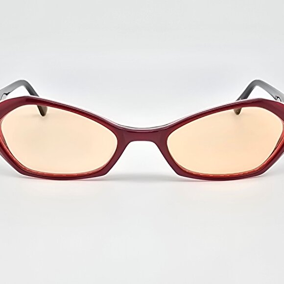 Eye-Tech Optique DC-204 Col. 05 Red Frame Light Orange Lens Cat Eye Sunglasses main image 5